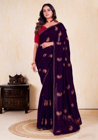 Picture of Grand Georgette Indigo Saree