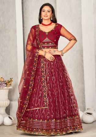 Picture of Taking Net Fire Brick Lehenga Choli