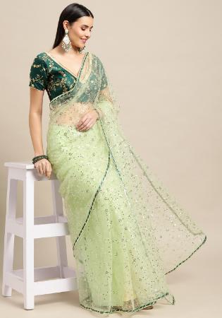 Picture of Comely Net Tan Saree