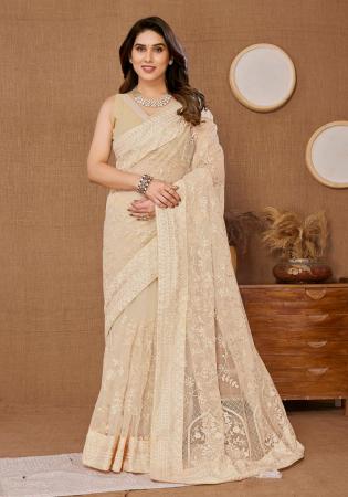 Picture of Ravishing Net Beige Saree