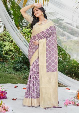 Picture of Resplendent Cotton Dark Magenta Saree