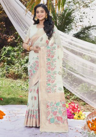 Picture of Wonderful Cotton Off White Saree