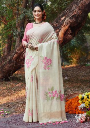 Picture of Grand Cotton Off White Saree