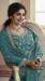 Picture of Chiffon Cadet Blue Straight Cut Salwar Kameez