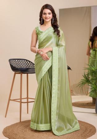 Picture of Beauteous Chiffon Dark Khaki Saree