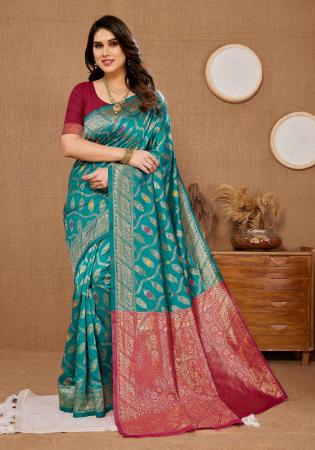 Picture of Nice Silk Teal Saree