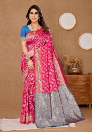 Picture of Alluring Silk Light Pink Saree