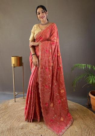 Picture of Wonderful Silk Fire Brick Saree