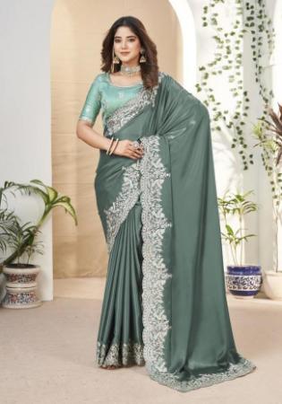 Picture of Resplendent Net & Silk Slate Grey Saree