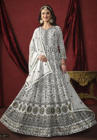 Picture of Beauteous Georgette Light Grey Anarkali Salwar Kameez