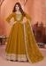 Picture of Silk Dark Golden Rod Straight Cut Salwar Kameez