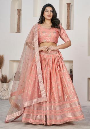 Picture of Ravishing Georgette Pale Golden Rod Lehenga Choli