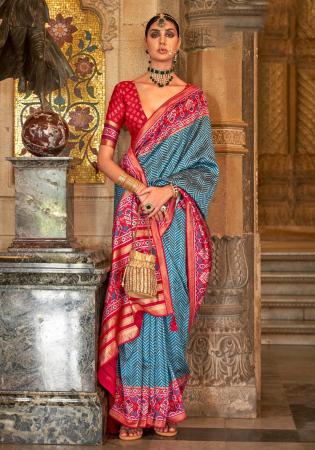 Picture of Marvelous Silk Cadet Blue Saree