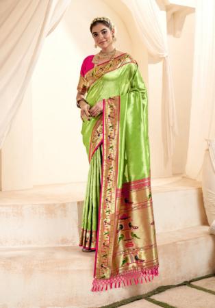 Picture of Statuesque Silk Yellow Green Saree