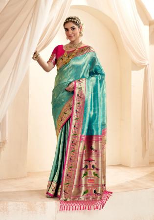 Picture of Sublime Silk Cadet Blue Saree