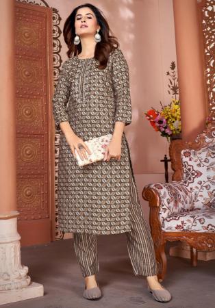 Picture of Marvelous Rayon & Silk Rosy Brown Kurtis And Tunic