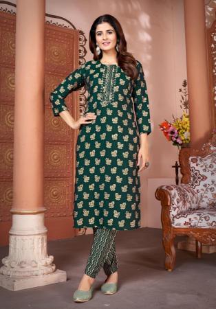 Picture of Rayon & Silk Dark Slate Grey Kurtis And Tunic