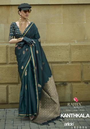 Picture of Good Looking Silk Dark Slate Grey Saree