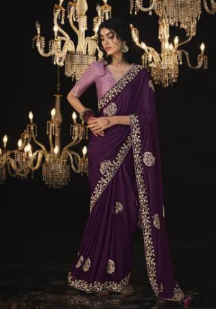 Picture of Ideal Silk & Organza Maroon Saree