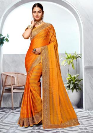 Picture of Graceful Silk Dark Orange Saree