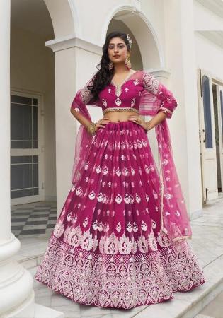 Picture of Marvelous Net Indian Red Lehenga Choli