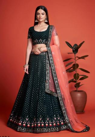 Picture of Pleasing Georgette Dark Slate Grey Lehenga Choli