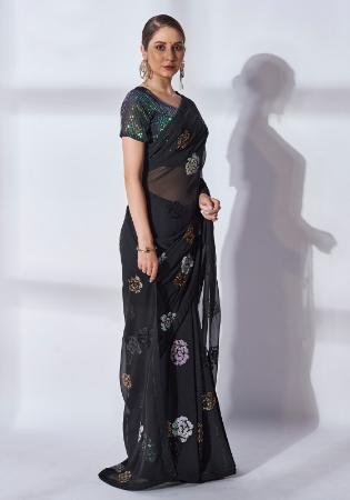 Picture of Classy Georgette Black Saree