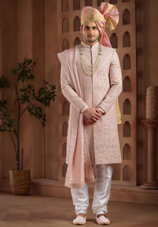 Picture of Beautiful Satin Tan Sherwani