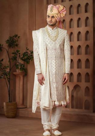 Picture of Fascinating Satin Rosy Brown Sherwani