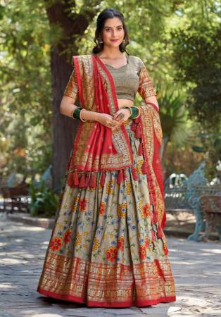 Picture of Pleasing Silk Dim Gray Lehenga Choli