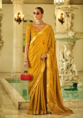 Picture of Fascinating Satin & Silk Dark Orange Saree