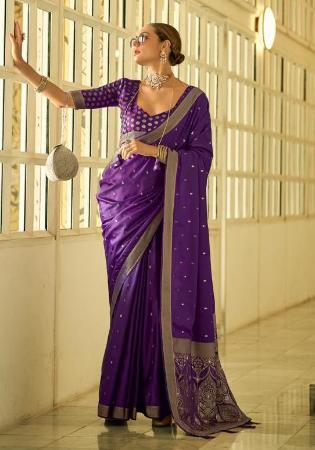 Picture of Nice Satin & Silk Brown Saree