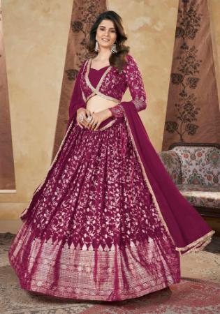 Picture of Pleasing Georgette Medium Violet Red Lehenga Choli