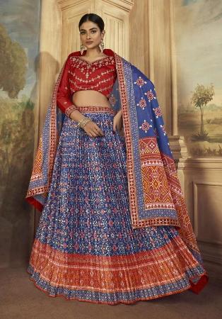 Picture of Beauteous Silk Dark Slate Blue Lehenga Choli