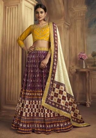 Picture of Splendid Silk Dark Olive Green Lehenga Choli