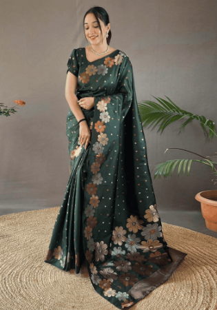 Picture of Sublime Silk Sea Green Saree