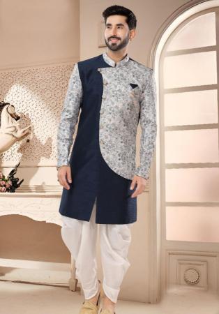 Picture of Beauteous Silk Navy Blue Kurtas