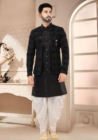 Picture of Magnificent Silk Black Kurtas