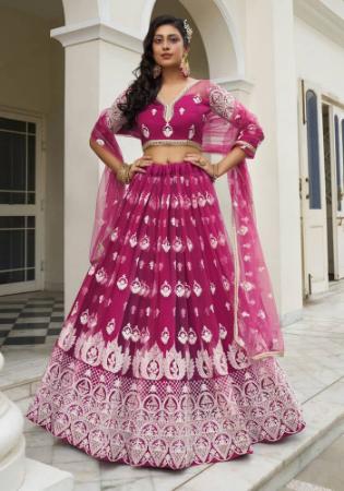 Picture of Appealing Net Medium Violet Red Lehenga Choli