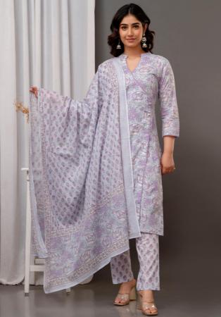 Picture of Graceful Cotton Plum Readymade Salwar Kameez