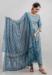 Picture of Rayon & Cotton Light Steel Blue Readymade Salwar Kameez