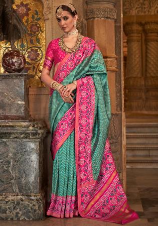 Picture of Bewitching Silk Dark Sea Green Saree