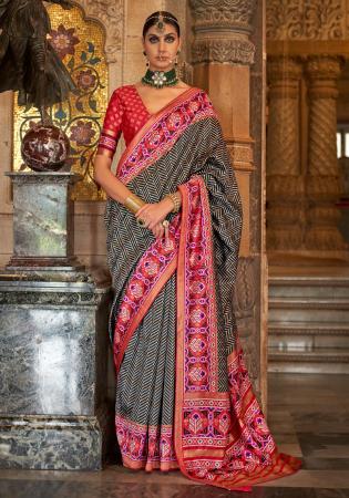 Picture of Excellent Silk Black Saree