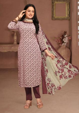 Picture of Alluring Crepe Thistle Straight Cut Salwar Kameez