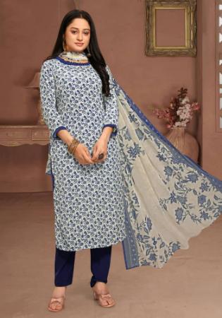 Picture of Marvelous Crepe Silver Straight Cut Salwar Kameez