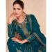 Picture of Appealing Silk Teal Straight Cut Salwar Kameez