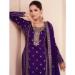 Picture of Silk Midnight Blue Straight Cut Salwar Kameez