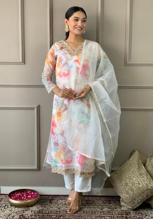 Picture of Marvelous Rayon Off White Readymade Salwar Kameez