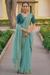 Picture of Comely Silk & Organza Cadet Blue Saree