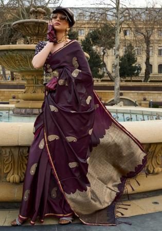 Picture of Marvelous Satin & Silk Dark Olive Green Saree